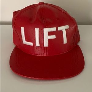 LIFT red leather SnapBack